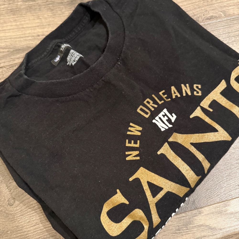 NFL Team Apparel New Orleans Saints Long Sleeve Shirt Mens XL Black Gold